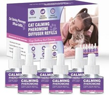 6 Pack Cat Calming Diffuser Refill Set with Pheromones 48ml Each 180 Days