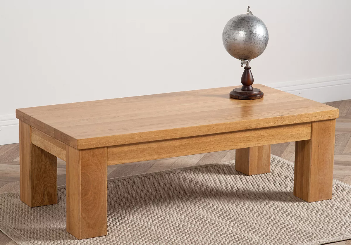 Dakota Chunky Oak Large Coffee Table for Living Room Wooden