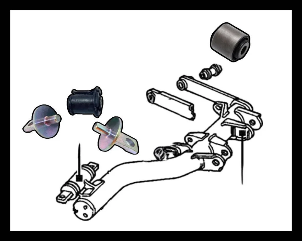 BRAZO DE ARRASTRE DE CONTROL TRASERO BUJE DE EJE PARA HONDA CRV CIVIC ELEMENT 8 PIEZAS Foto 2 de 2