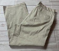Lands' End Women's Khaki Mid Rise Stretchy Ankle Trousers Size 8