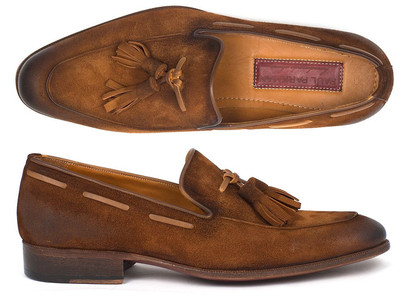 Chaussures en daim antique marron mode Paul Parkman glands mocassin (ID#TAB32FG)
