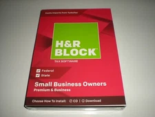 H&R Block 2018 Premium & Business Schedule C & Corporations.  Imports Turbotax 