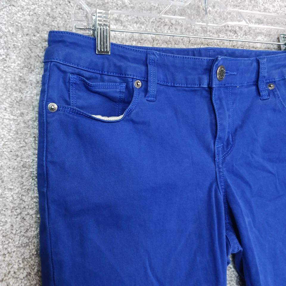 Calça jeans The Limited 678 feminina 10 azul royal jeans cintura média zíper bainha elástica - Imagem 3 de 4