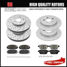 Front Rear Drilled Disc Brake Rotor Ceramic Pad For Toyota Prius Lexus Ct200h Front Rear Drilled Disc Brake Rotor Ceramic Pad For Toyota Prius Lexus Ct200h