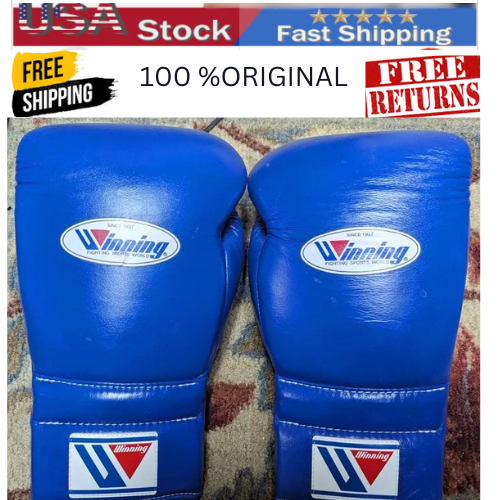 WINNING Boxing Gloves 16oz MS600 Blue Training Tape Type Pro Type.FREE