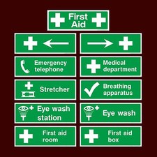 First Aid Box / Room / Eye Wash / Emergency / Medical - Plastic Sign, Sticker
