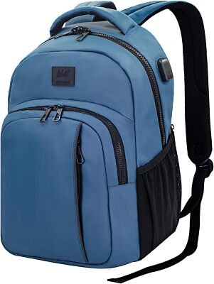 Wolt | Casual Laptop Backpack for Women & Men, Computer Bags with USB Blue 