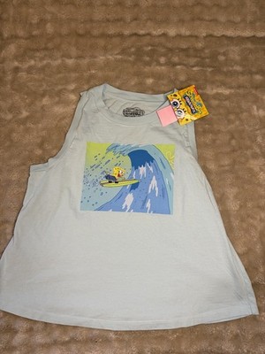 NEW SpongeBob SquarePants Blue Sleeveless Shirt, Kids Size Small Summer Tee