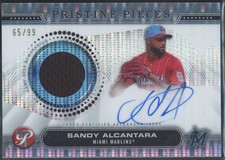 Sandy Alcantara 2024 Topps Pristine Pieces Autographs Relics Refractors #/99
