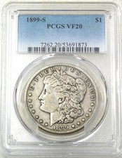 1899-S Morgan Dollar PCGS VF20 Original luster Just Graded New Holder #A297A