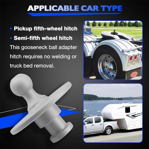 Fifth Wheel to Gooseneck Adapter 2085295 - Kingpin to 2-5/16 Kingpin-Silver - Picture 4 of 9