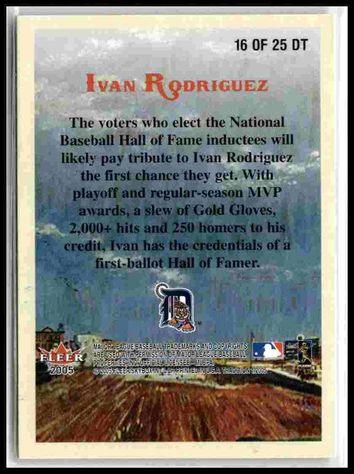 2005 Fleer Tradition #16 DT Ivan Rodriguez Diamond Tributes - Image 2 of 2