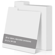20 Pcs Vinyl Record Dividers, 12.4"x13.4" Plastic Record Divider with Tabs, Reus