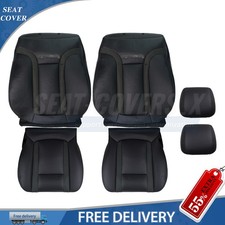 Fits 2010-2014 Ford F150 Raptor Svt Driver Passenger Leather Seat Covers Black
