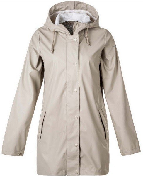 Прогноз погоды в Петре в дождевике Damen Regenjacke бежевого цвета