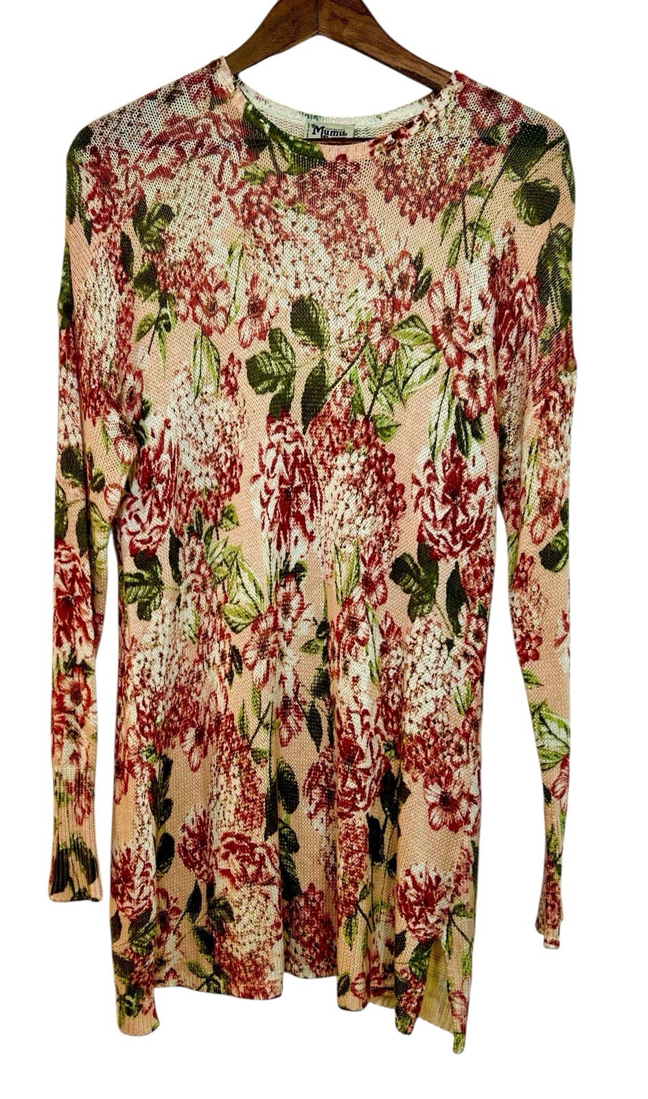 Show Me Your MuMu Bonfire Hydrangea Blooms Med Knit Long Sleeve Sweater Dress