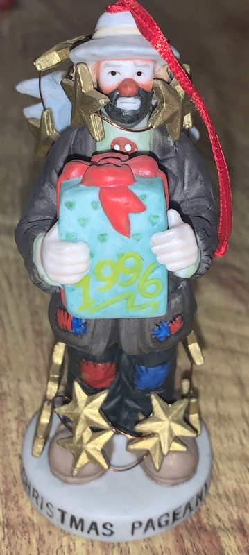 Vintage Christmas Pageant 1996 Clown Ornament Flambro Emmett Kelly Jr. Figurine
