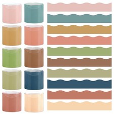 10 Rolls 262ft Colorful Borders for Bulletin Board Scalloped Trim Bulletin Bo...