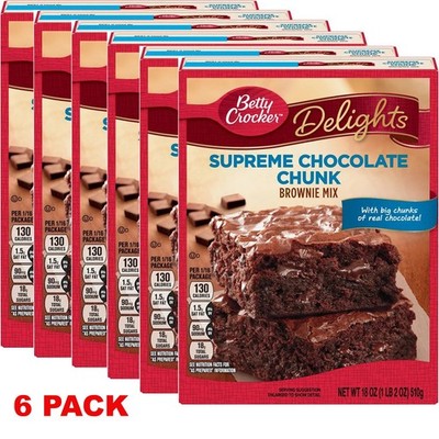 Betty Crocker Delights Supreme Chocolate Chunk Brownie Mix 18 oz Box   6 PACK