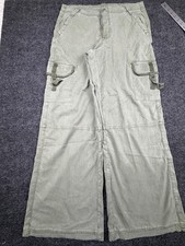 American Eagle Pants Women 10 Olive Cargo Super High-Rise Baggy Wide Leg Stretch