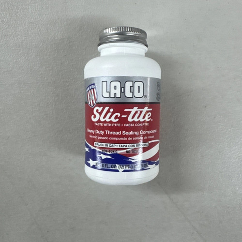 LA-CO Slic-Tite Thread Sealant Paste PTFE 8 oz Brush-In-Cap Pipe Sealant