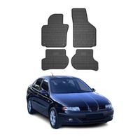 Omac Gummi FußMatten FüR Seat Toledo 2004-2009 Automatten Gummi TPE Schwarz 4Tlg