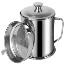Tellshun Bacon Grease Container Strainer 1.8 L / 60 Oz Kitchen Catcher