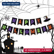 Happy Halloween Banner Hanging Paper Garland Bunting Banner