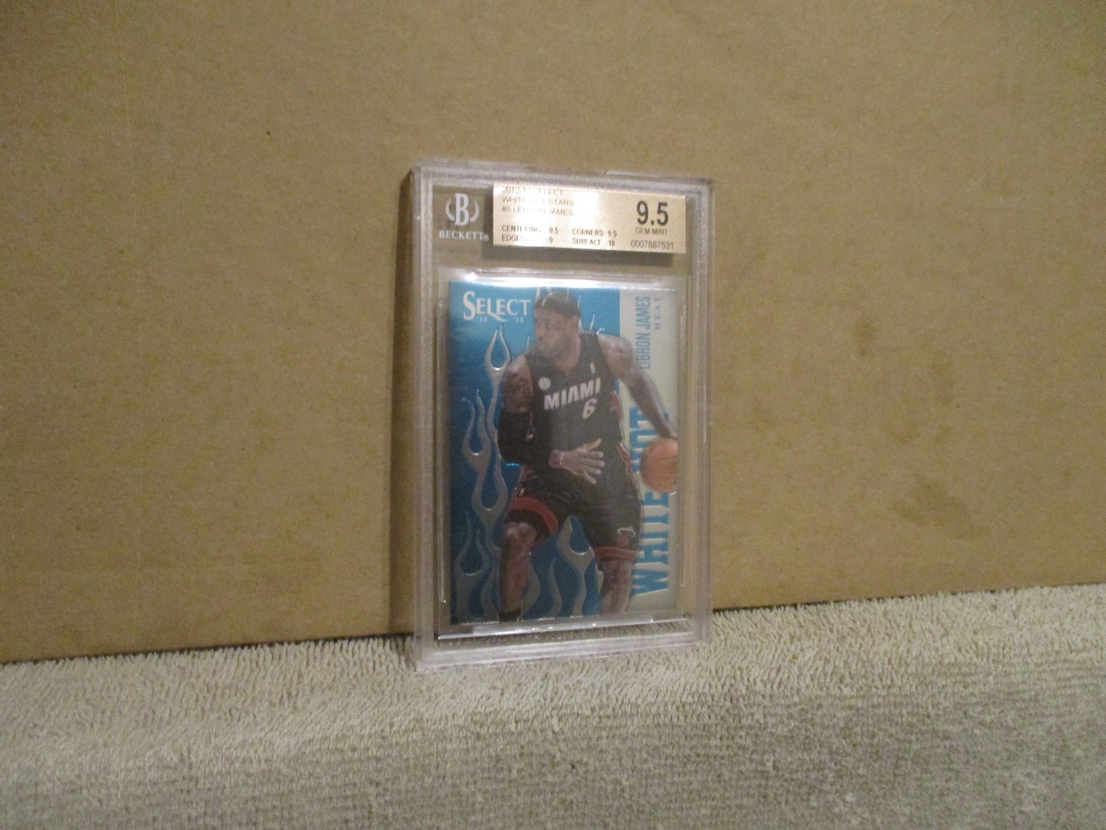 2012-13 PANINI SELECT LEBRON JAMES #5 HOT STARS WHITE HOT BGS 9.5 GEM MINT HEAT!