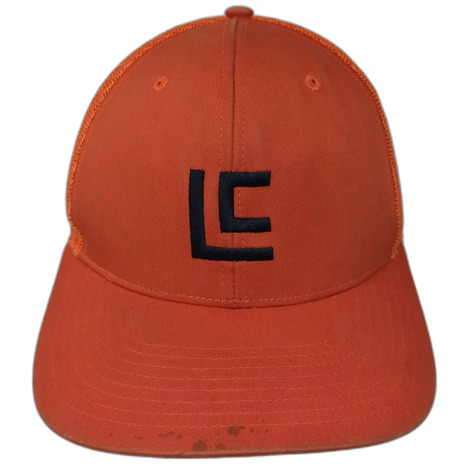 Richardson Trucker Hat Orange Black Snapback OS Mesh Back Embroidered Design