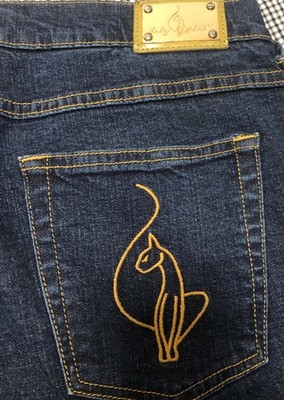 EUC Vintage Baby Phat Y2K Dark Wash Bootcut Jeans,  Size 16. Cat Logo