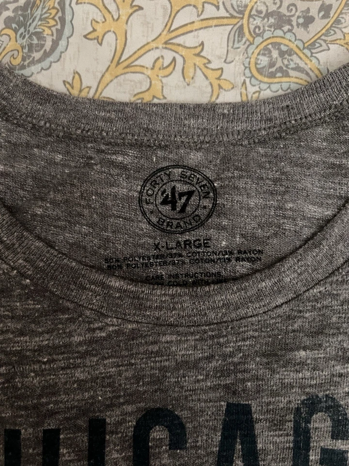 Camiseta para mujer '47 Chicago Bears Hero manga corta X-grande, gris NFL triple mezcla Foto 4 de 4