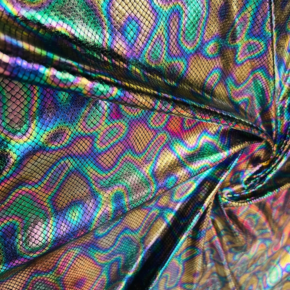 Spandex Fabric Stretch Multicolor Litmus Pearl Hologram by Yard for Swimwear - Image 4 of 4