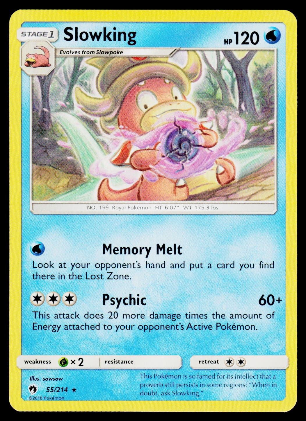 Pokemon Slowking SM - Lost Thunder 55/214 NM