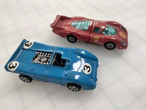 Corgi Toys Whizzwheels & Politoys Porsche 917 1:43 Diecast Cars Red & Blue