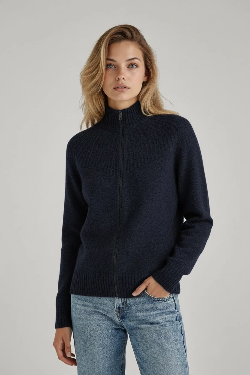 New Zealand Possum Fur Merino Wool Knitwear Yoke Cardigan Navy Blue
Opens in a new window or tab