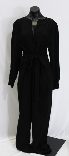 Eva Mendes Women's Solid Melissa Long Sleeve Jumpsuit EJ3 Black Size 14