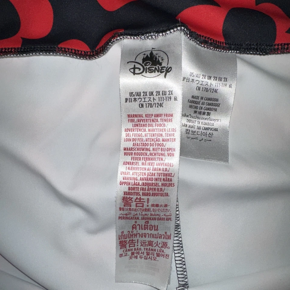 Leggings para mujer Disney Park Minnie Mouse flores rojas 2XL Foto 3 de 3