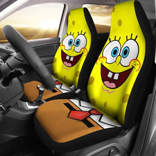 Spongebob Squarepants Funny Theme Funny Cartoon Car Seat Covers Set Of 2