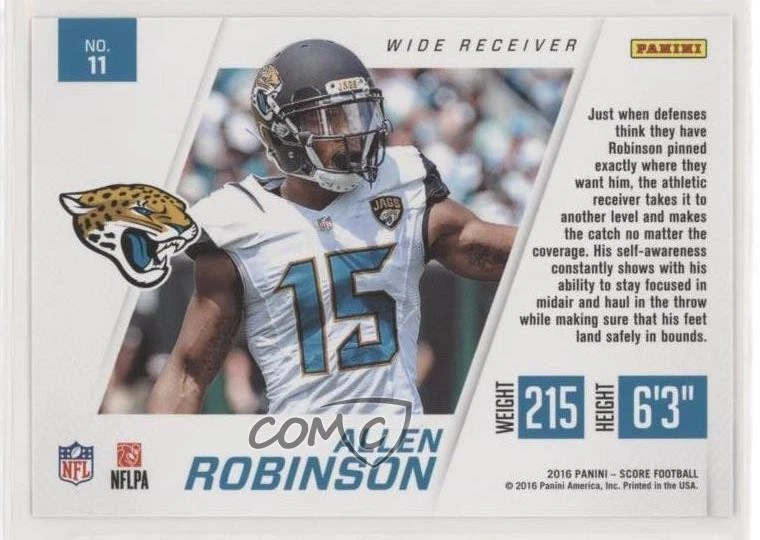 2016 Score Toe the Line Black Allen Robinson #11 - Image 2 of 2