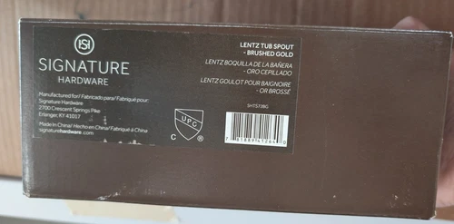 Signature Hardware Lentz 6‑7/8″ Diverter Tub Spout Brushed Gold SHTS72BG - Picture 2 of 2