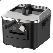 Mainstays 4L Electric Deep Fryer, Stainless Steel Lid, 1800W - (Repair needed)
