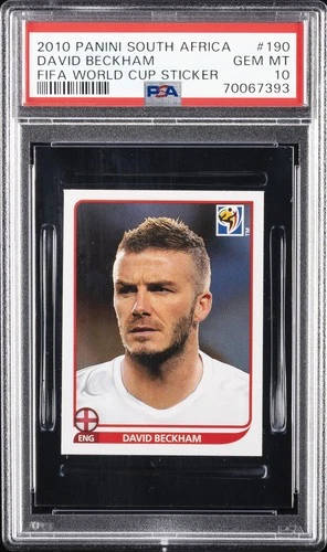 2010 PANINI SOUTH AFRICA FIFA WORLD CUP STICKER #190 DAVID BECKHAM PSA 10