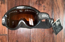 SCOTT Ski Snow Board Goggles - Black Frame, Black/White Strap