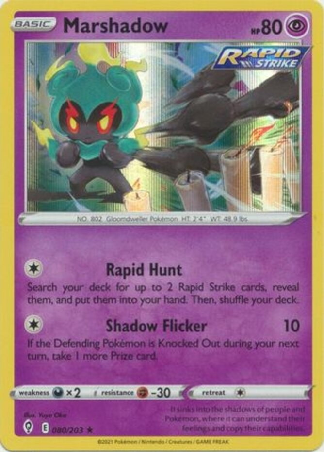 Marshadow - 080/203 - Holo Rare - Near Mint