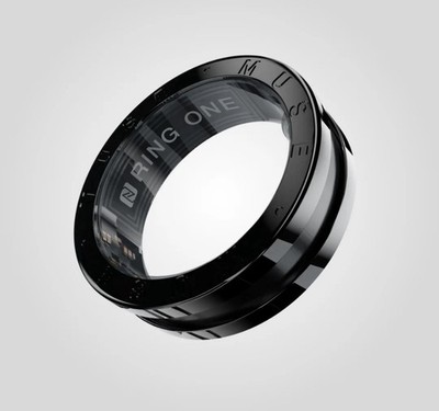 Muse Ring One Smart Ring Titanium & Ceramic Black Size 12   Health Fitness NFC