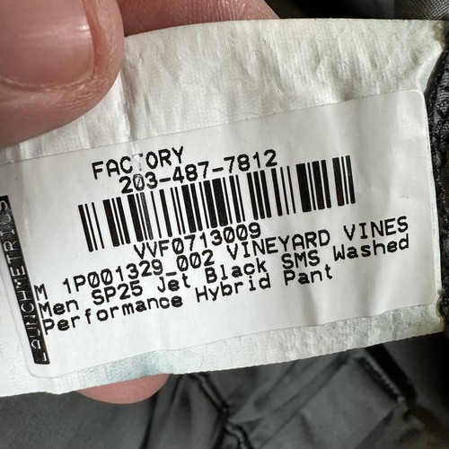 Vineyard Vines OTG On-The-Go Pants Mens Medium Gray Jet Black Stretch Hybrid - Picture 7 of 12