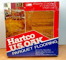 NOS Hartco U.S. Oak Parquet Flooring, Urethane Finish 12x12 10 Sq ft CARAMEL