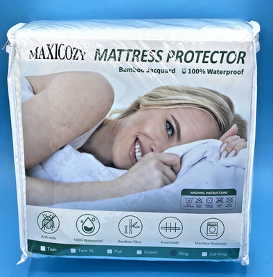 MAXICOZY Bamboo Jacquard Fabric Mattress Protector Waterproof - King *NEW*