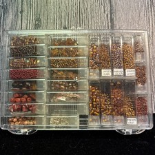 Brown Tone Seed  Regular beads in storage containers Mixed Styles  Sizes